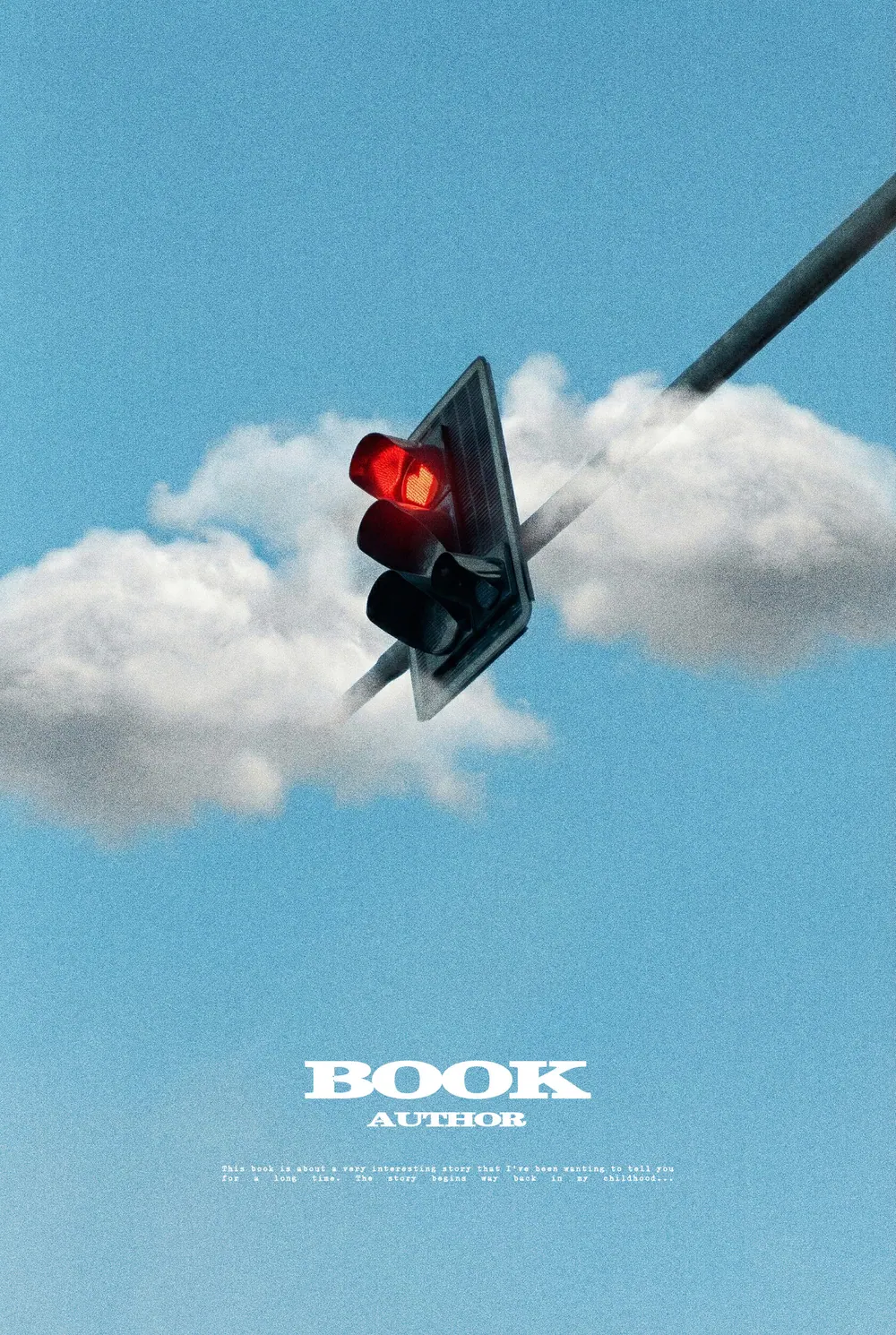 “Heavenly Signal” book cover: A red traffic light hangs among white clouds in a blue sky.