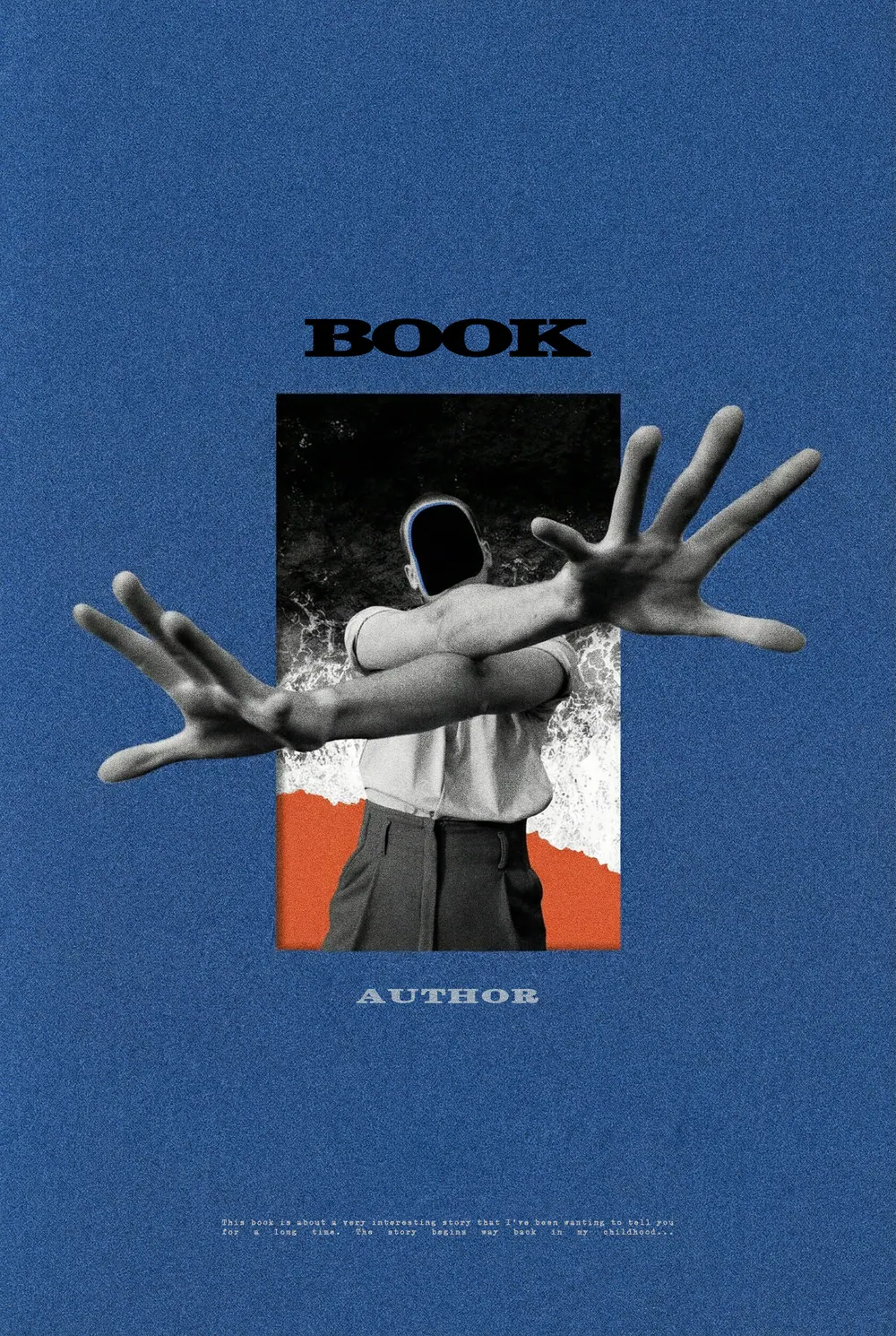 “Faceless Void” book cover: A collage of hands and body fragments stands out against blue.