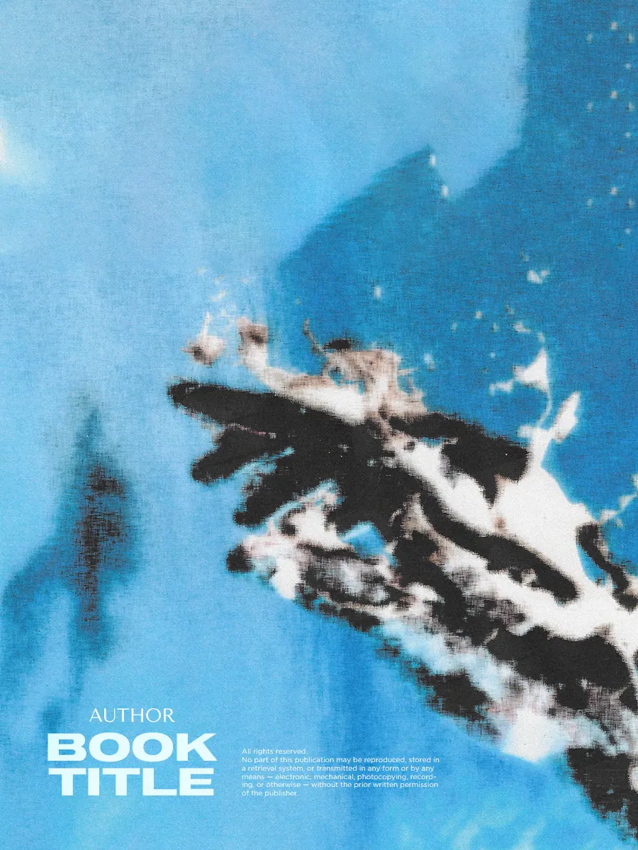 “Celestial Grasp” book cover: A pale hand breaks into fragments in a blue space.