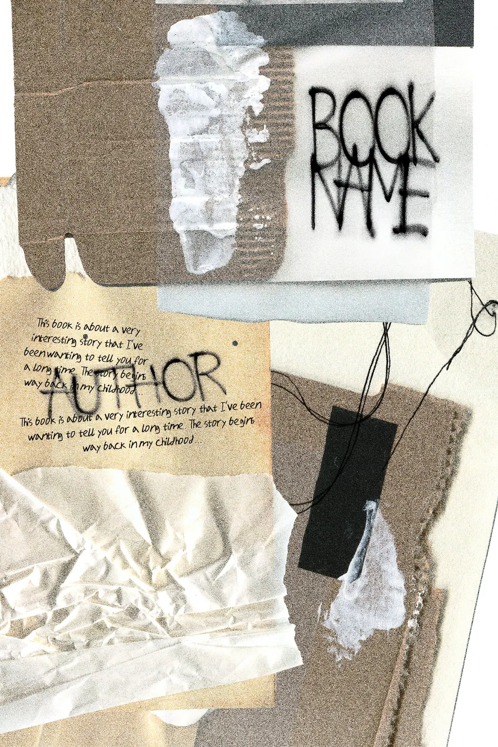 “Raw Draft” book cover: Clips, crumpled sheets and printed fragments form a pale collage.