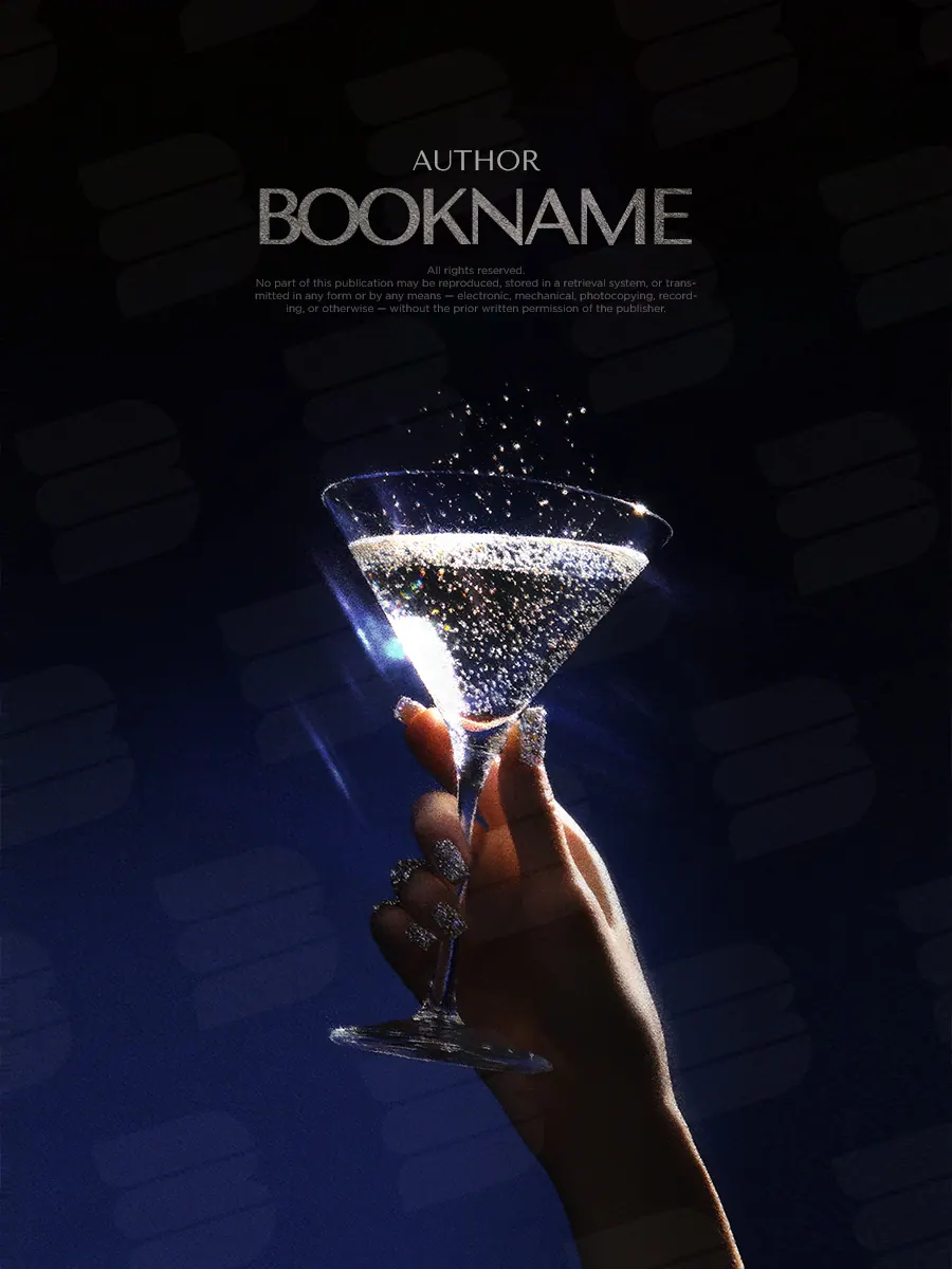 “Celebration in Hand” book cover: A raised glass catches light and splashes against deep night blue.