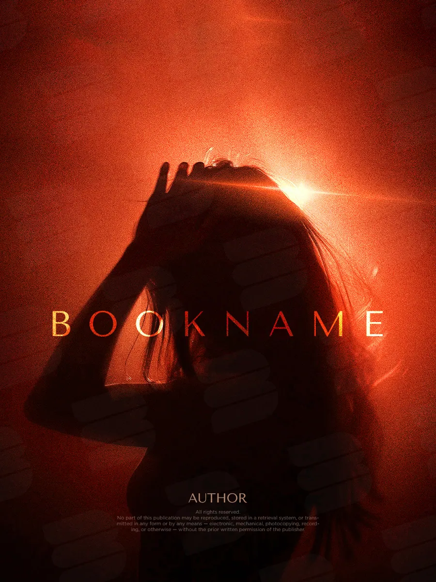 “Ember Glow” book cover: Orange light outlines a woman with raised arms.