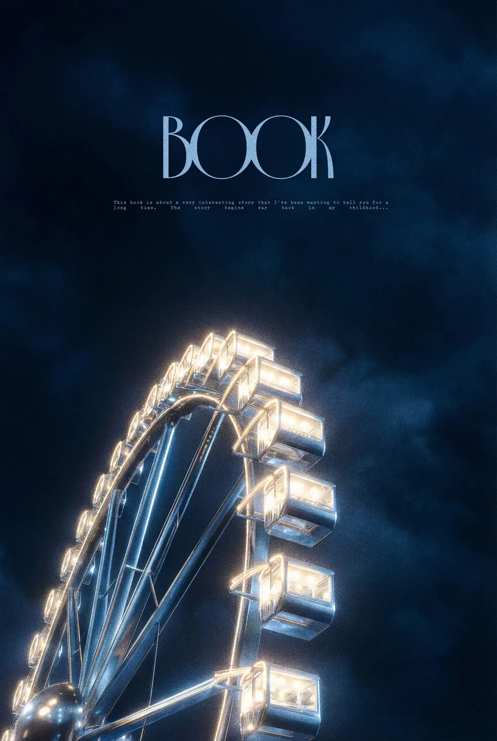 “Luminous Orbit” book cover: An illuminated Ferris wheel rises into a dark blue sky.