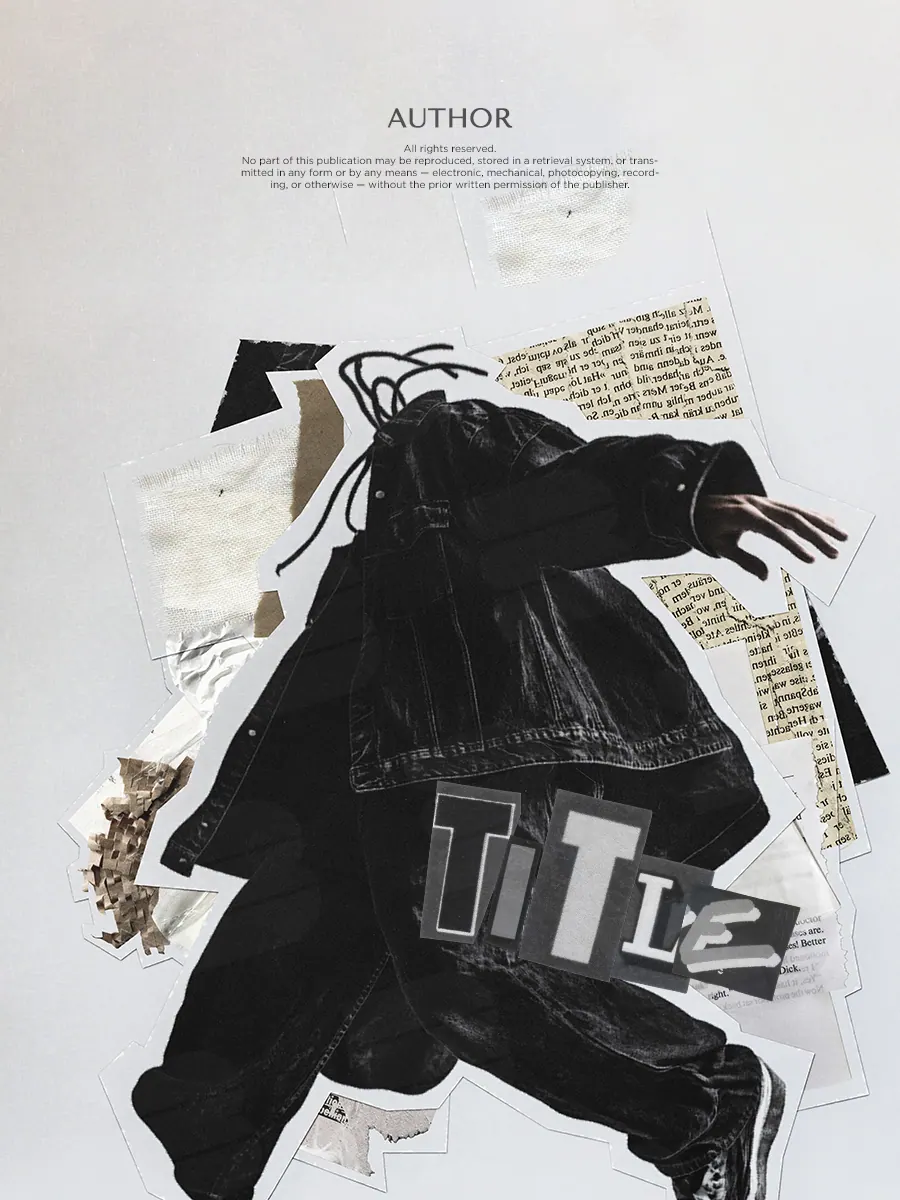 “Layers of Self” book cover: A profile and a dark figure join through torn layers of paper collage.