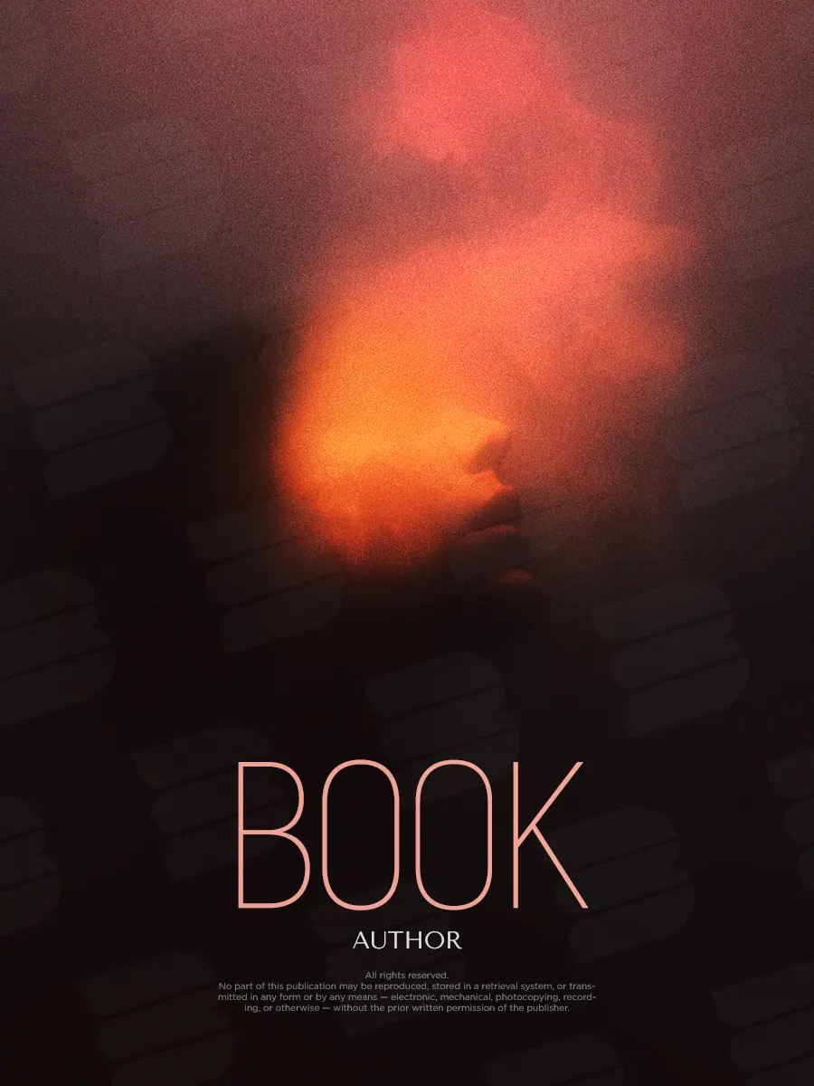 “Veiled Presence” book cover: An indistinct silhouette emerges in a dense orange-red cloud.