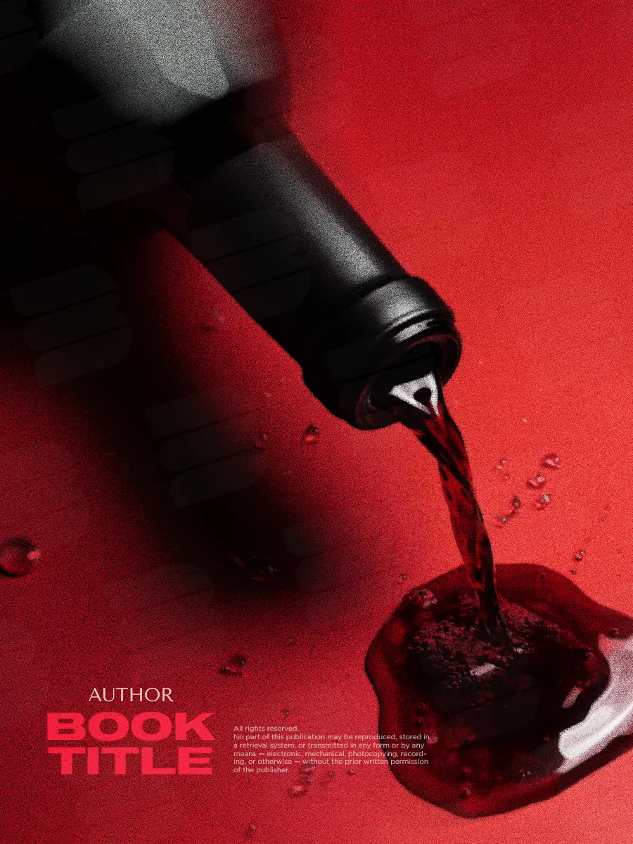“Red Passion” book cover: Red liquid pours from a black bottle into a glass against scarlet.