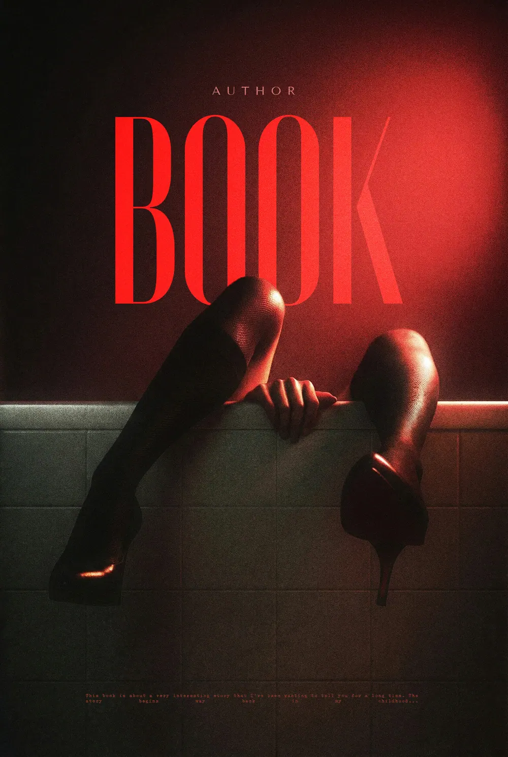 “Red Threshold” book cover: Long dark legs and high heels are illuminated in red.