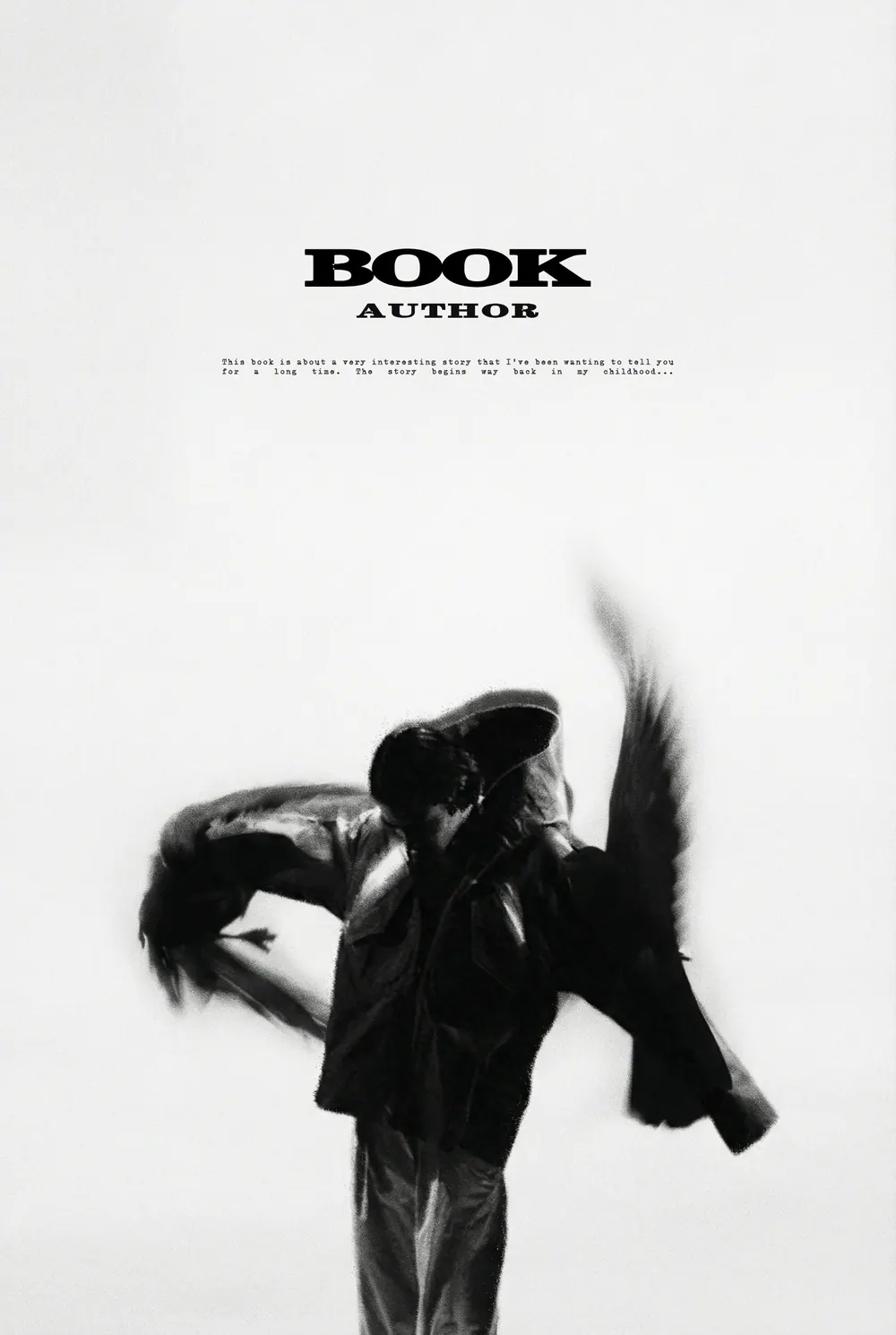 “Fleeting Soul” book cover: A dark figure with blurred movement stands out against near-white.