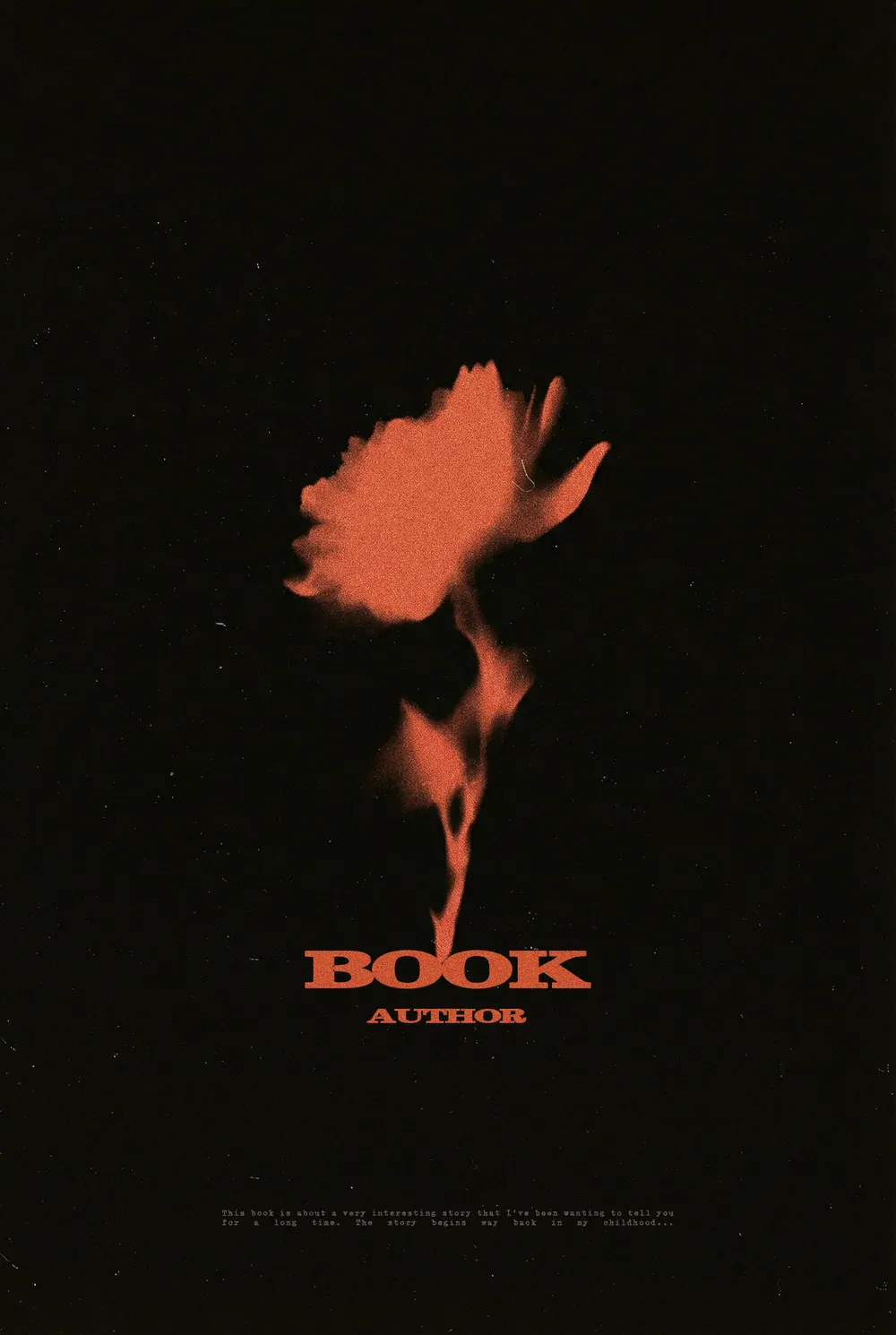 “Ember Bloom” book cover: A single red-orange flower emerges from near-total darkness.