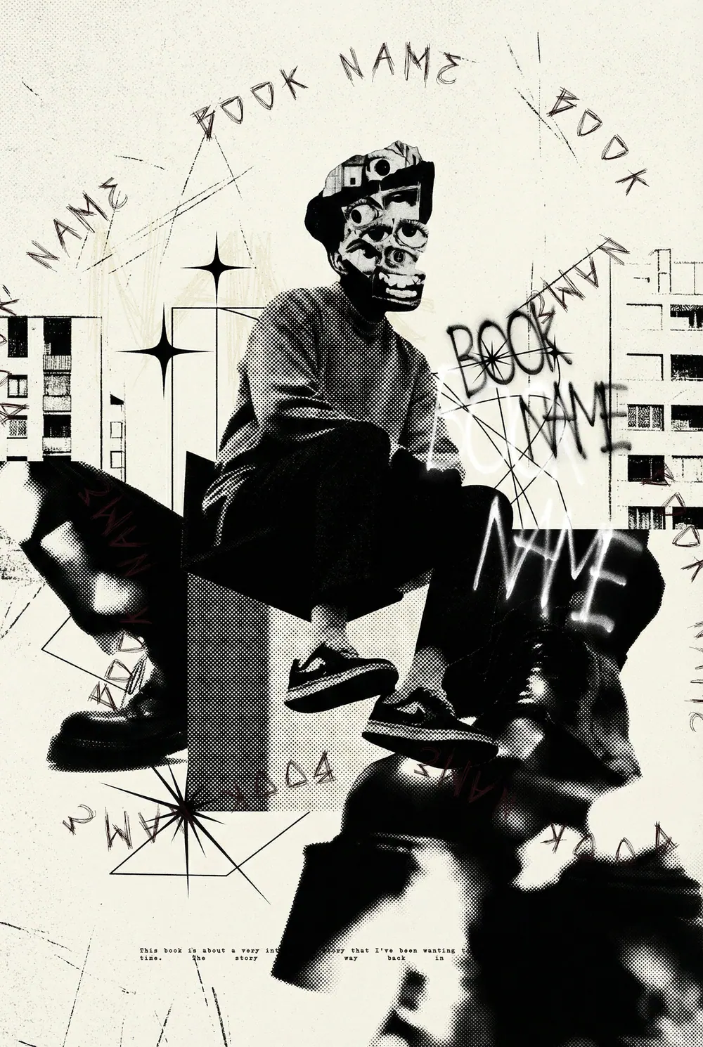 “Fragmented Observer” book cover: A seated skull-faced figure is surrounded by black-and-white fragments and symbols.