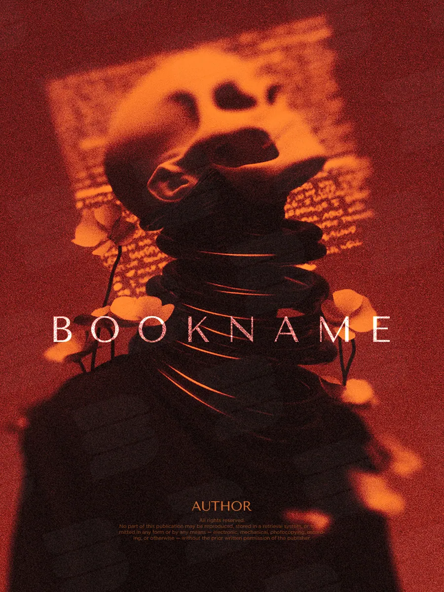 “Decompositional Beauty” book cover: A dark figure breaks into fragments in an orange-red space.