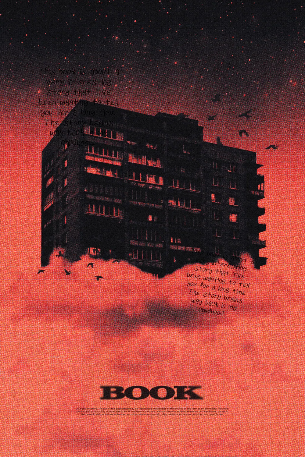 “Urban Mirage” book cover: A solitary apartment building hangs above a red foggy space.