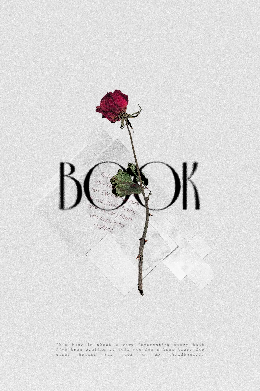 “Fixed Fragility” book cover: A single red rose with a slender stem is fixed against a pale background.