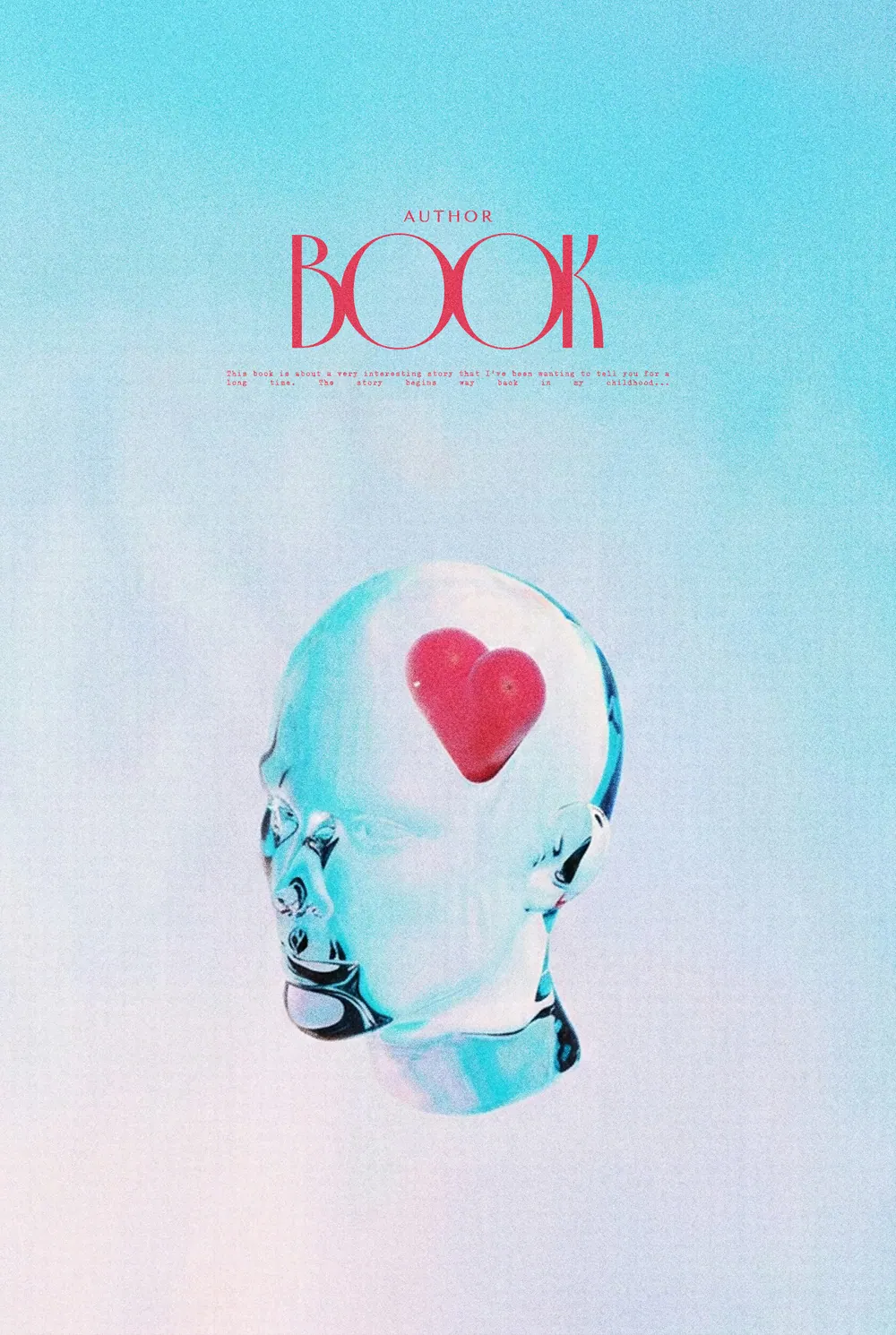 “Crystal Core” book cover: A small red heart is visible inside a transparent blue head.