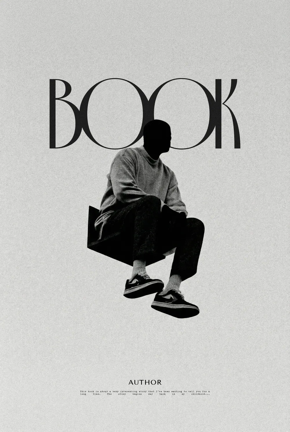 “Echo of Solitude” book cover: A person sits on a chair in an empty white space.