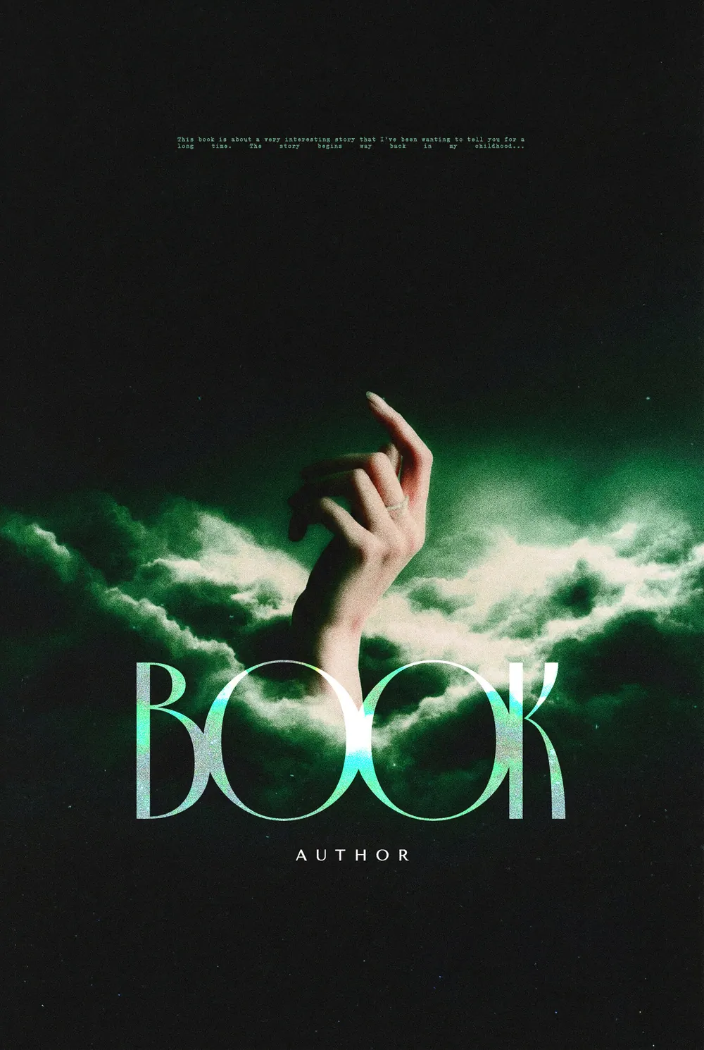 “Astral Vapor” book cover: A raised hand is surrounded by glowing green haze against darkness.