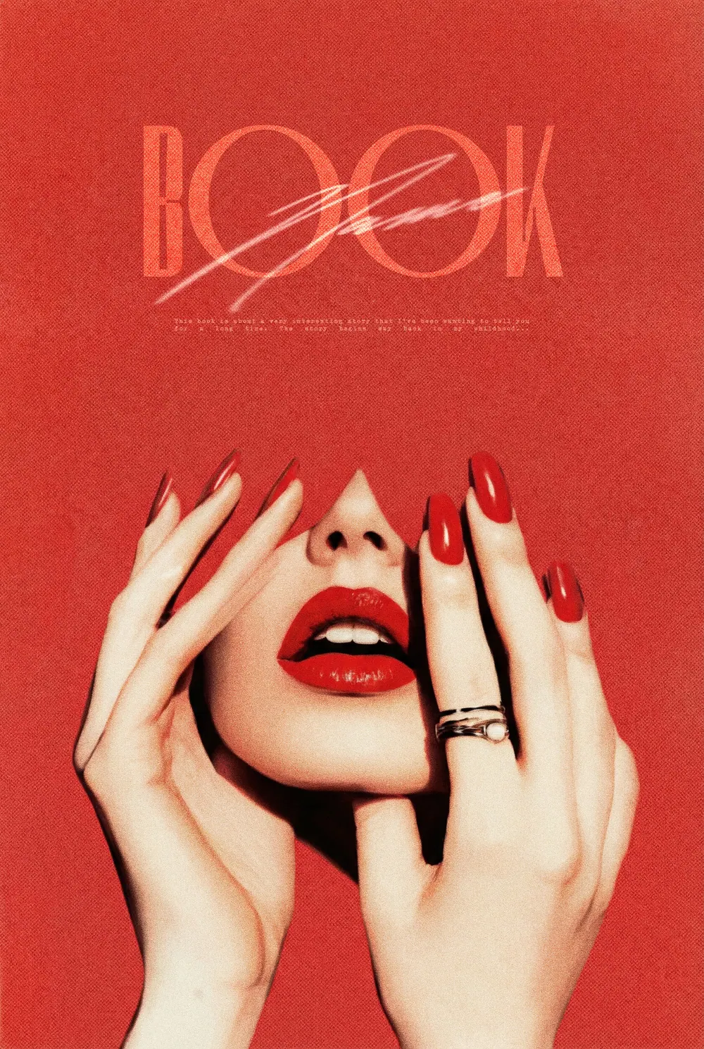 “Scarlet Mask” book cover: Women's hands frame a face with vivid red lips against scarlet.