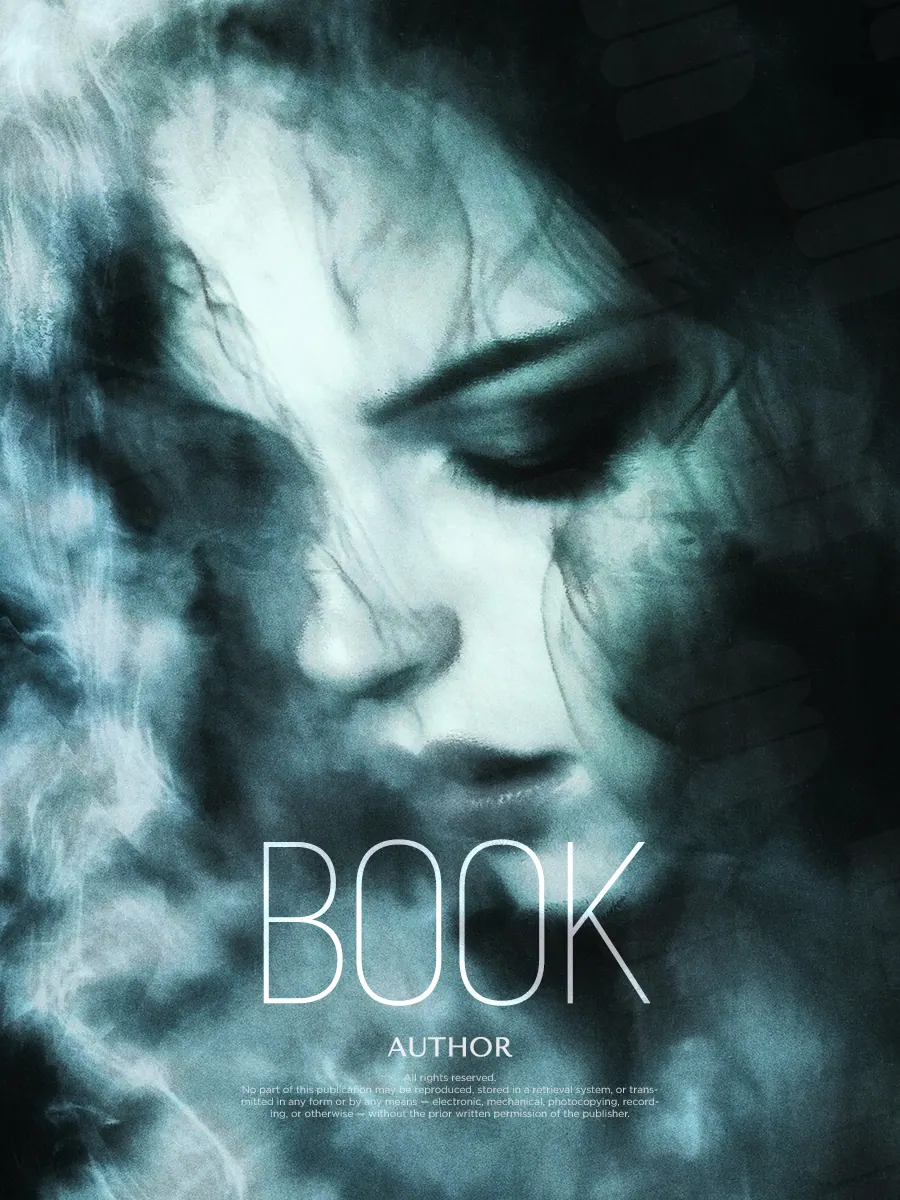 “Lavender Haze” book cover: A woman's face with downcast eyes dissolves in cool smoky light.