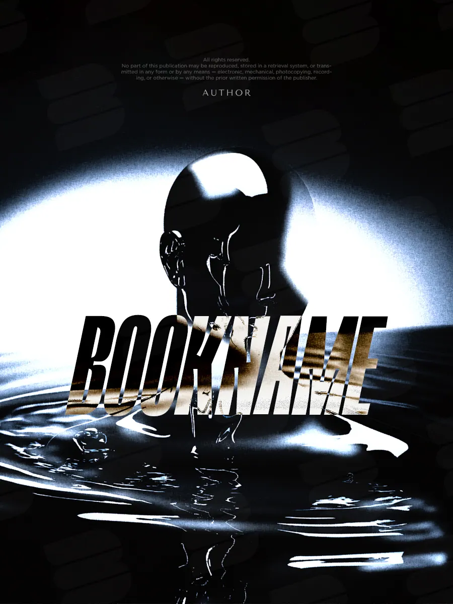 “Drowned Reflections” book cover: A black figure reflects in shining water under a round white light.
