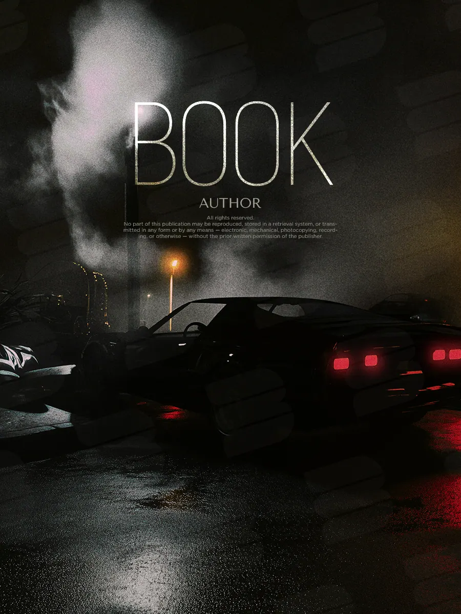 “Midnight Ride” book cover: A dark car and red lights fade into the haze of a night street.