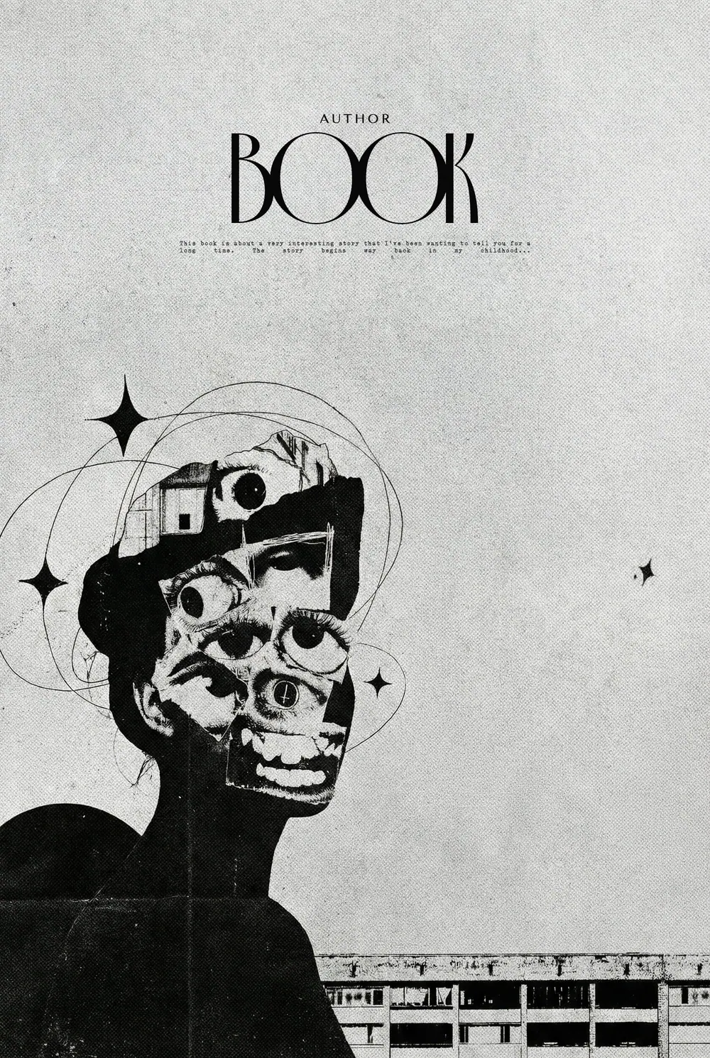“Cosmic Vision” book cover: Graphic symbols accompany a black-and-white portrait with a skull for a face.
