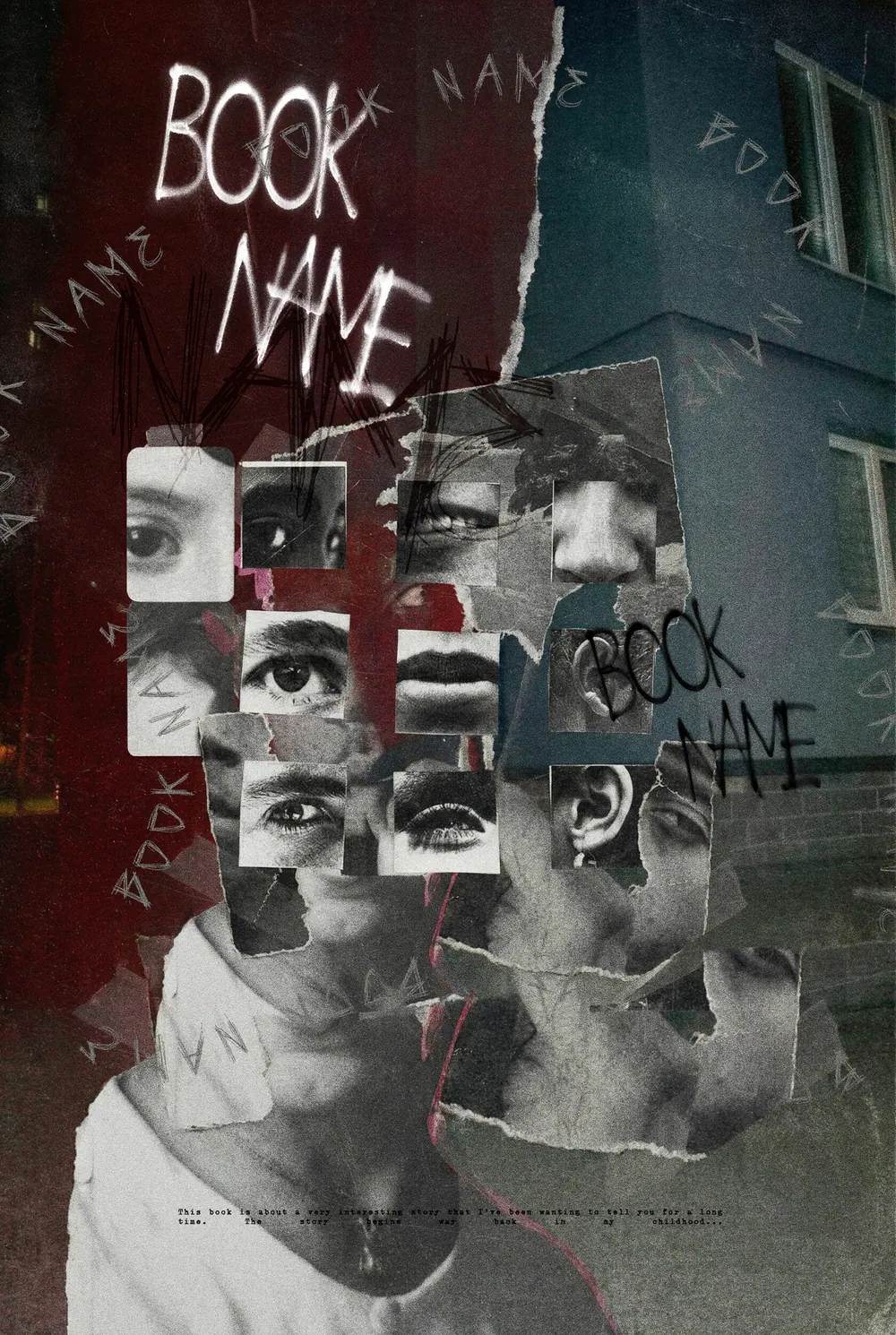 “Screaming Walls” book cover: Eyes and fragments of faces overlap a graffiti-covered city wall.