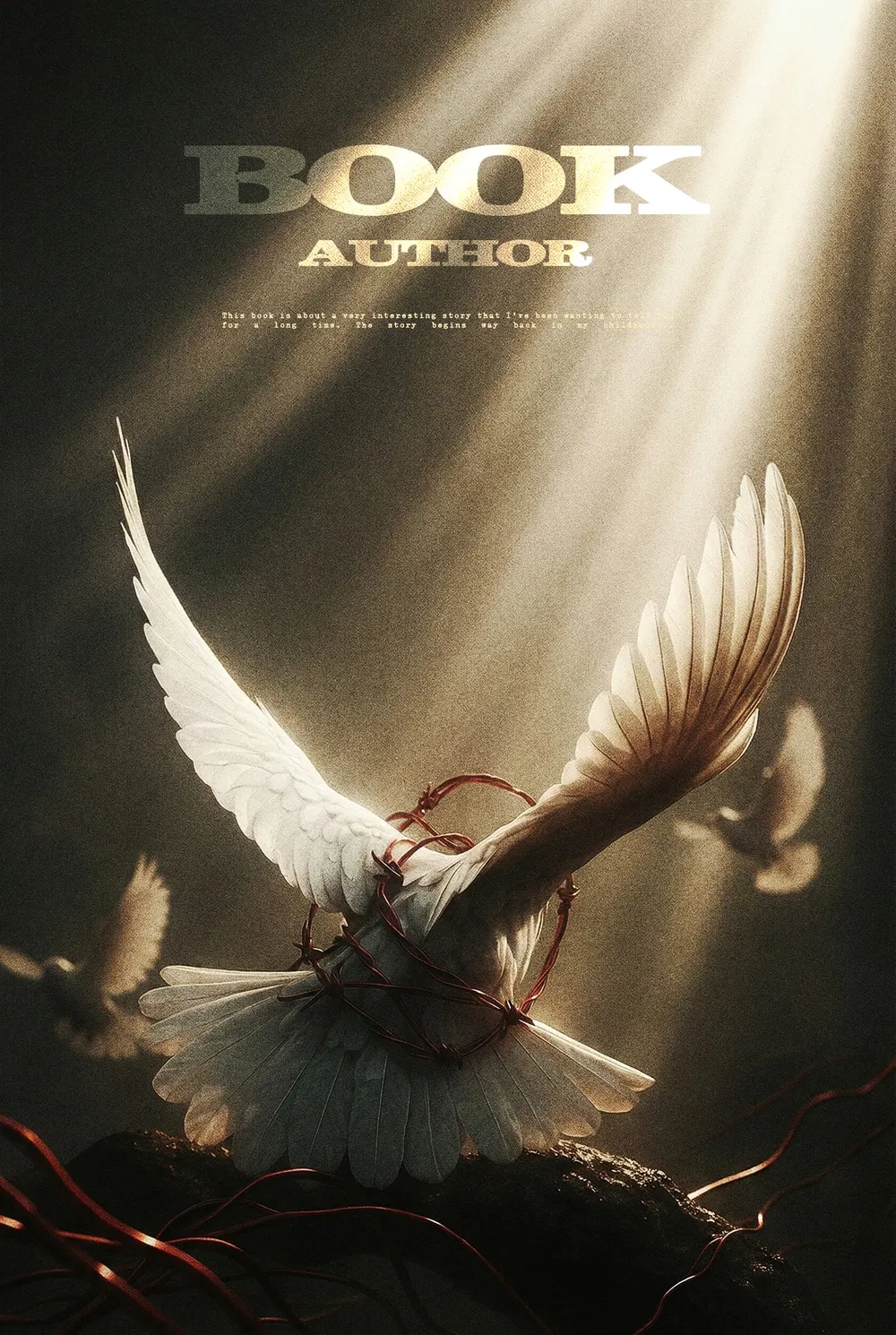 “Bound Purity” book cover: A white bird spreads its wings in a stream of golden light.