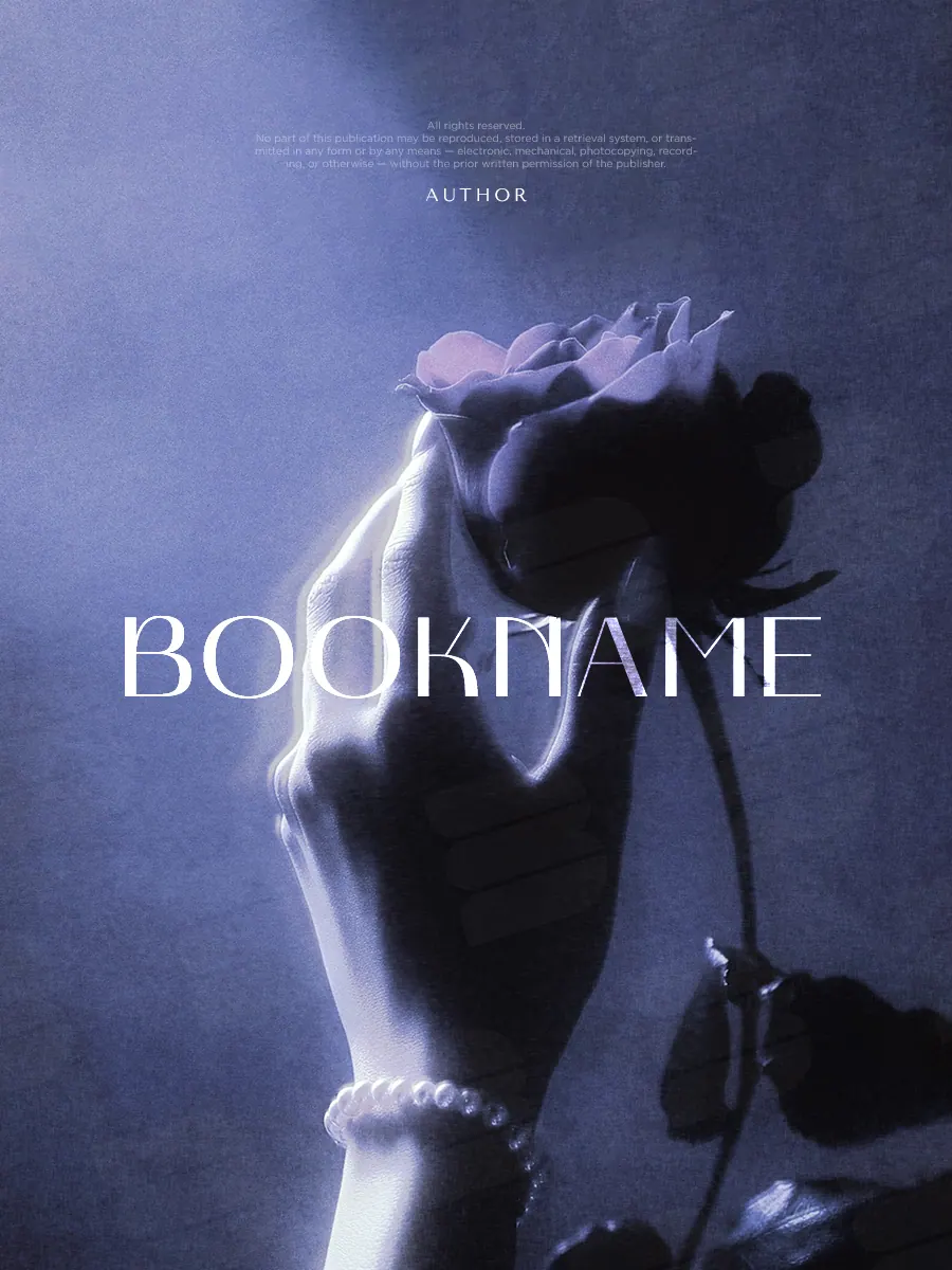 “Thorns of Tenderness” book cover: A hand holds a dark rose in cool lilac light.