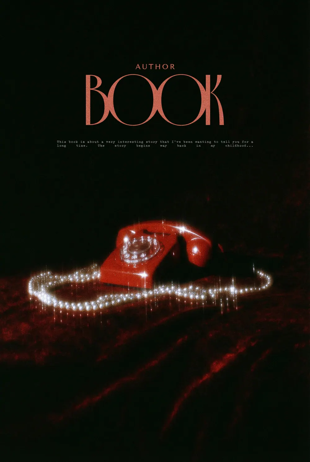 “Pearl Dial” book cover: A red retro telephone with a shiny coiled cord is surrounded by darkness.