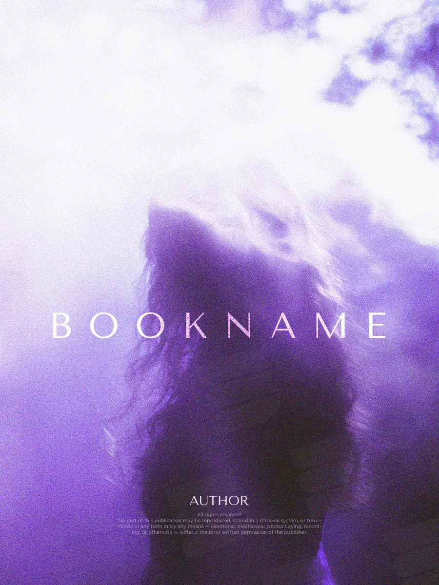 “Smoky Secrets” book cover: A human silhouette almost disappears into bright lilac fog.