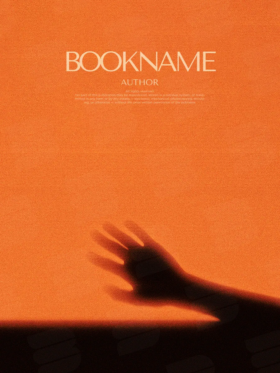 “Orange Mirage” book cover: A blurred hand reaches across the open space of an orange background.
