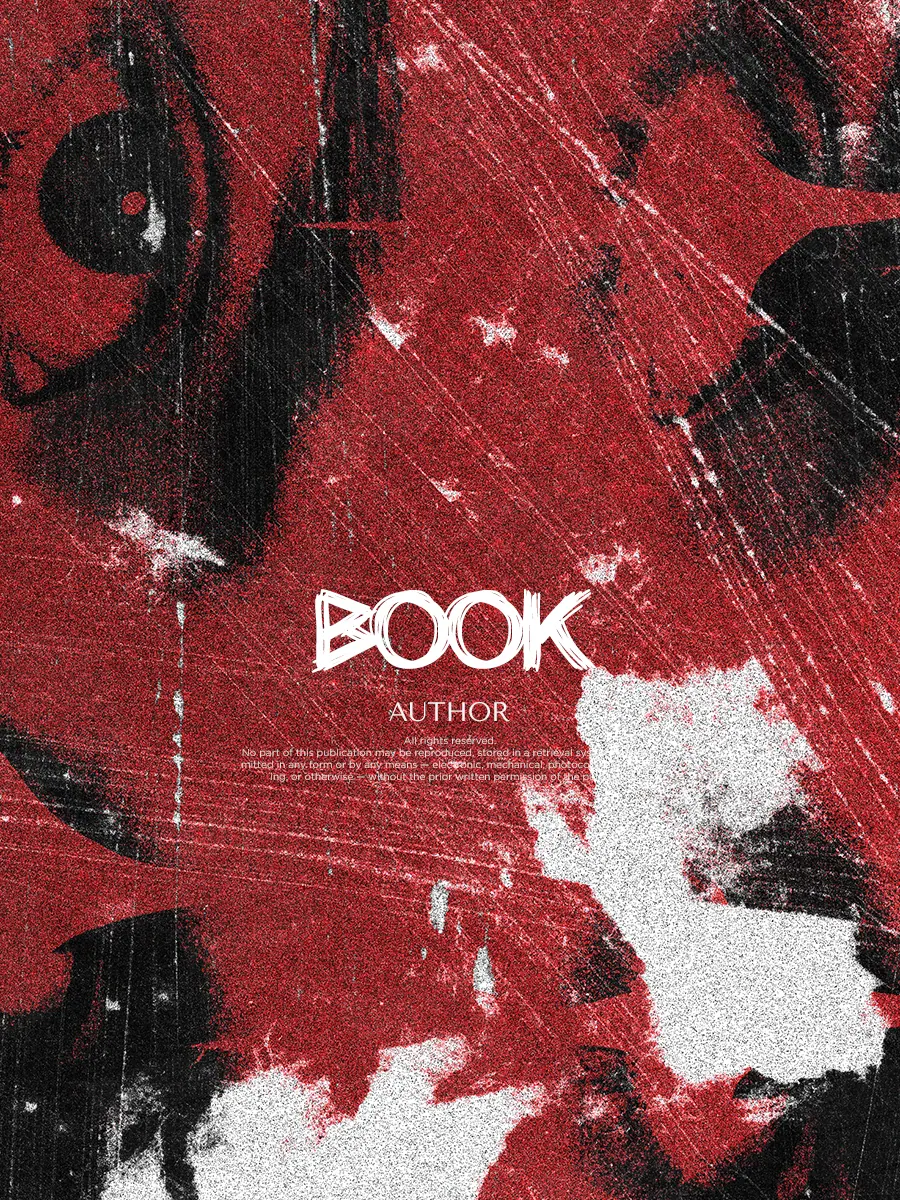 “Vehement Strokes” book cover: Sharp red brushstrokes cover black-and-white image fragments.