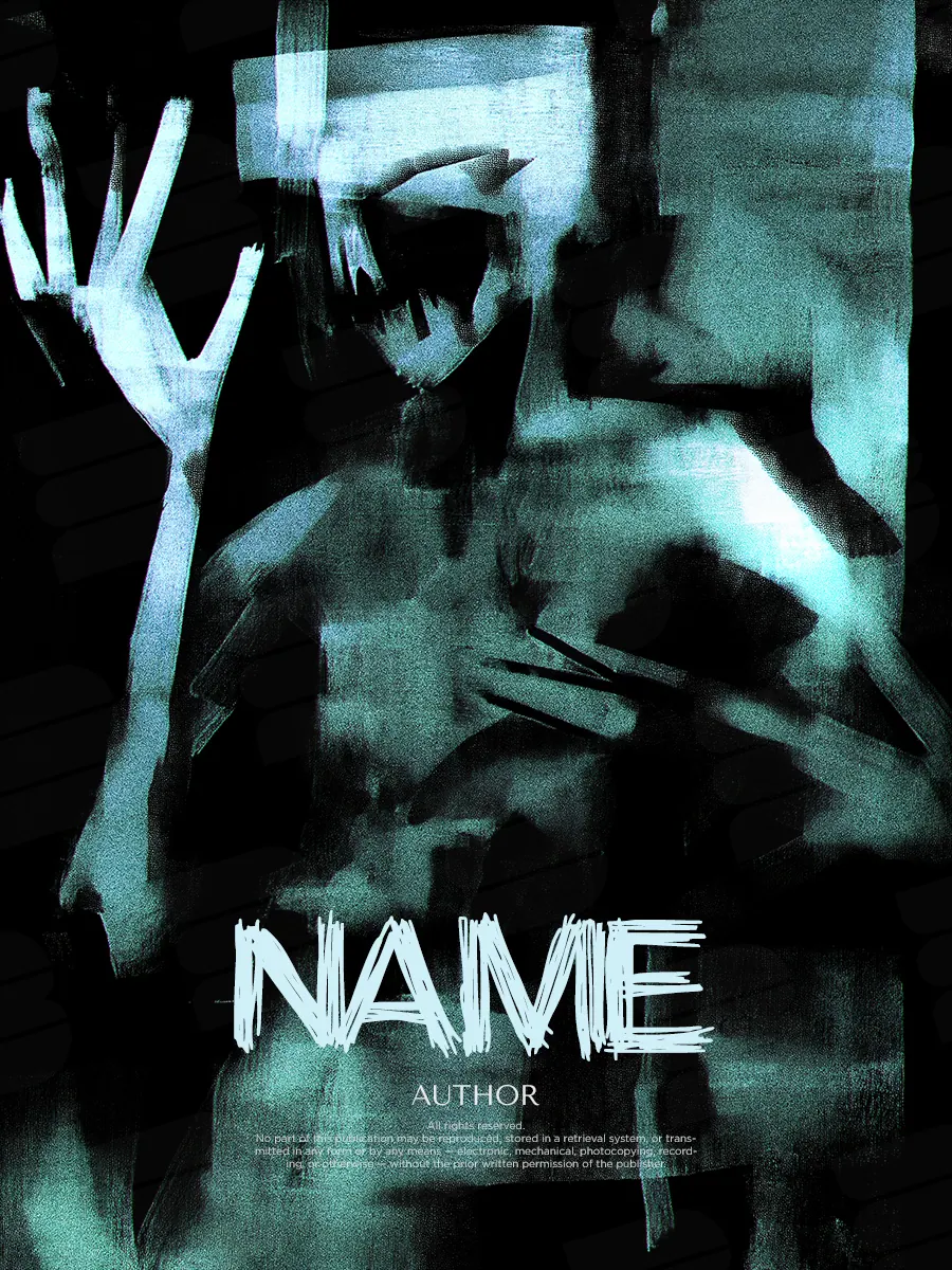 “Phantom Reach” book cover: Pale hands and an unsettling portrait emerge in cold greenish light.