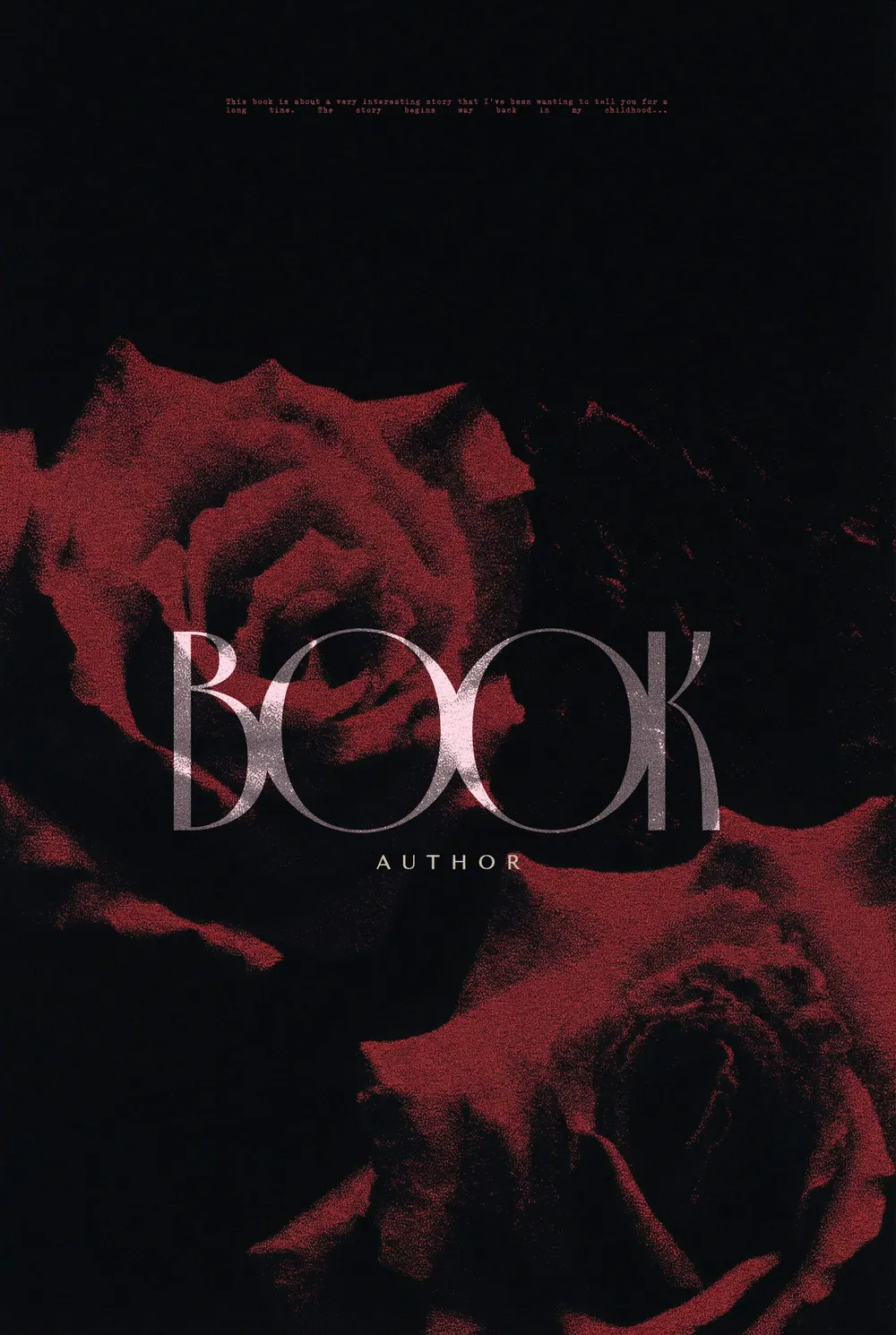 “Crimson Haze” book cover: Large dark red roses emerge from dense black shadows.