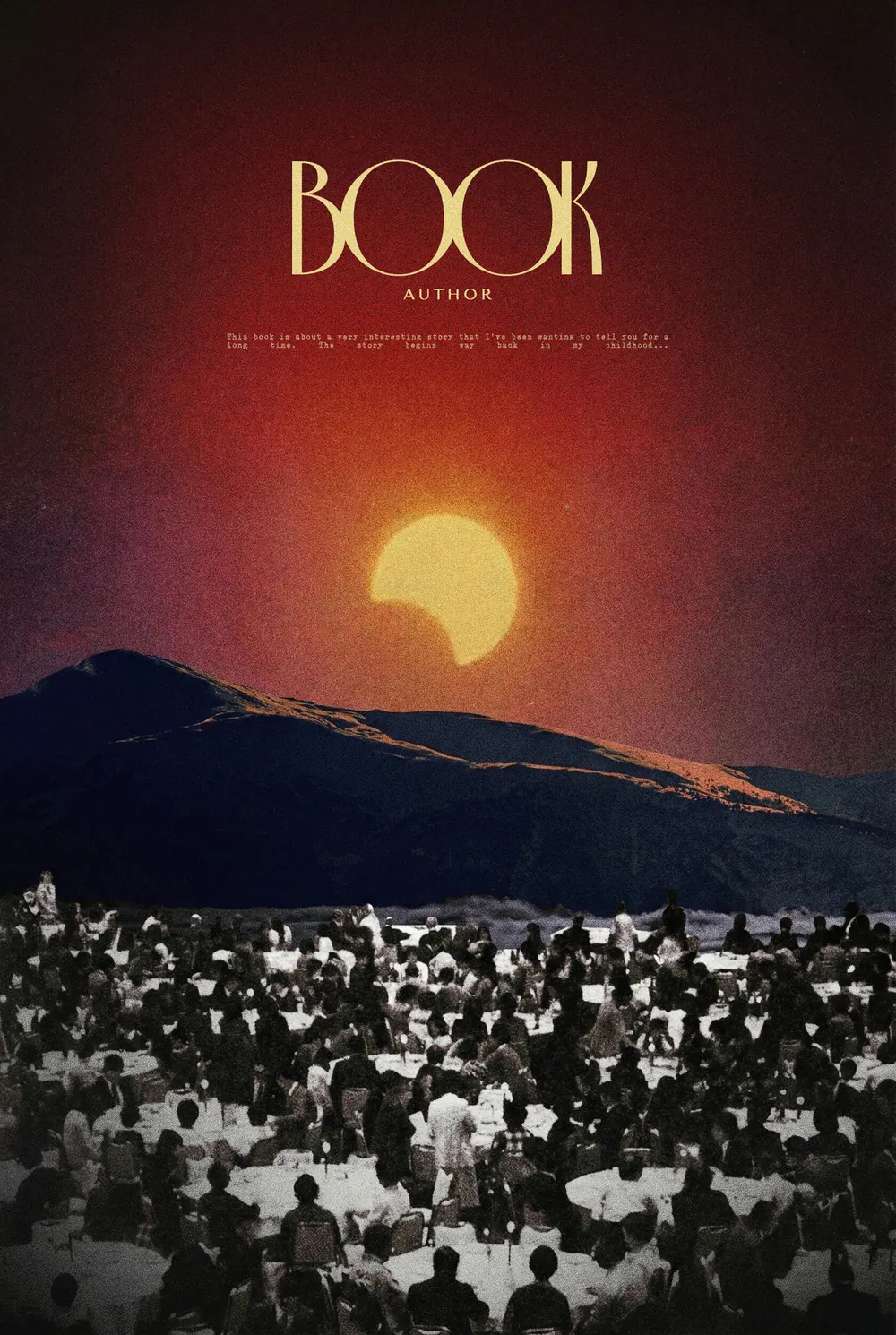 “Solar Communion” book cover: A golden sun rises above dark mountains and a field of white flowers.