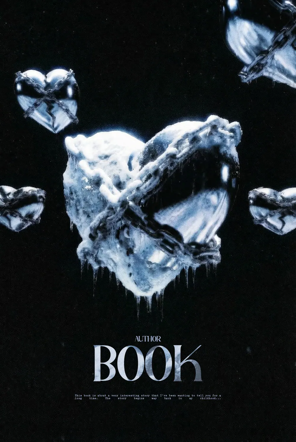 “Glacial Fetters” book cover: Icy chain links sparkle against blackness.